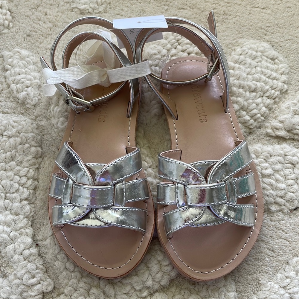 NWT silver Crewcuts sandals